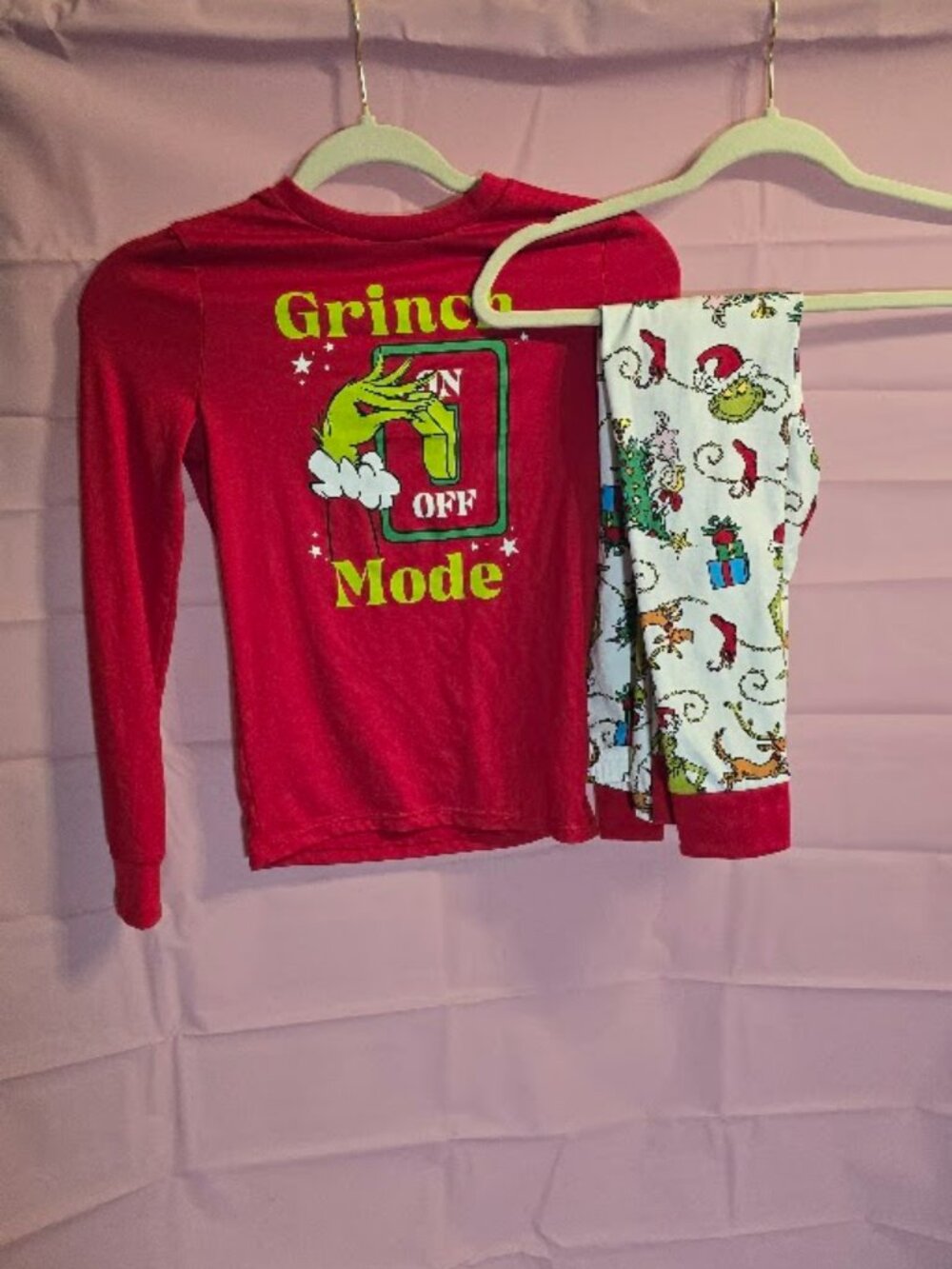 Grinch Mode: ON" Festive Christmas Pajama Set